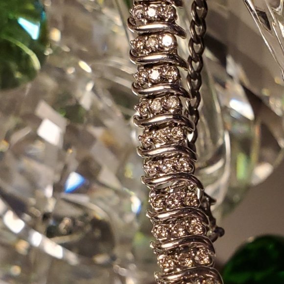 DIAMOND TENNIS BRACELET 14K WHITE GOLD - Picture 11 of 12